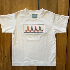 Crayon smocked short sleeve shirt 5T. Back to school! EUC